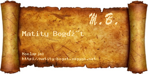 Matity Bogát névjegykártya